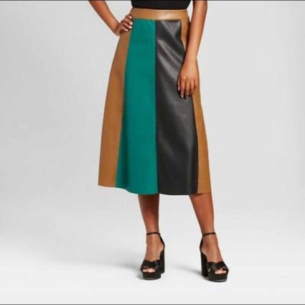 Who What Wear Midi Faux Leather Skirt